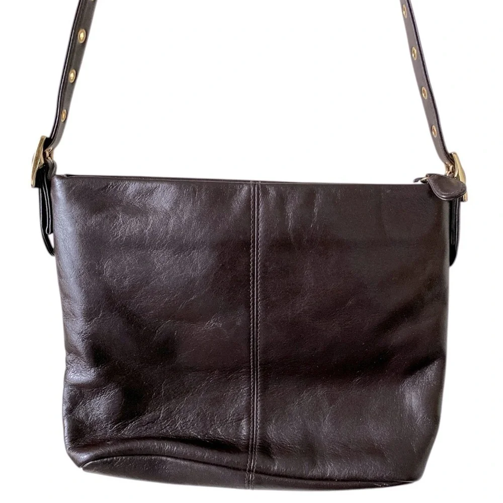 Etienne Aigner Vintage Genuine Cowhide Brown Leather Crossbody Handbag OS